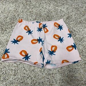 Hanna Andersson shorts girls size 12 pineapple fruity pull on bike shorts